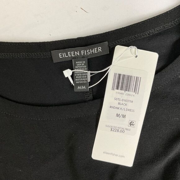 Eileen Fisher Round Neck Dress in Washable Stretch Crepe NWT - Picture 6 of 10